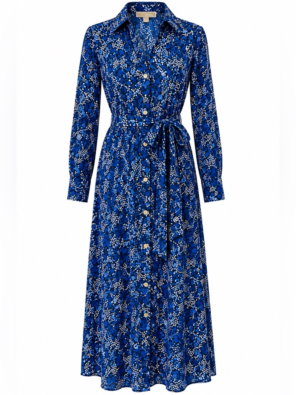 MICHAEL Michael Kors Blue Floral Button Front Midi Shirt Dress NWT